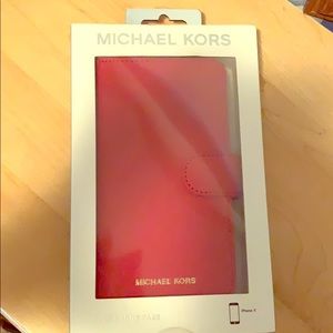 Michael Kors iPhone X Red Folio Phone Case